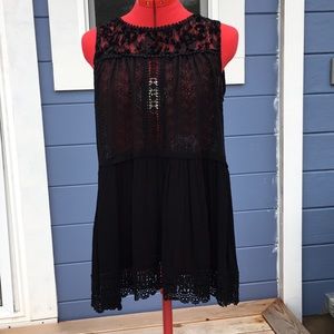 Sleeveless Black Lace Tunic Top Knox Rose